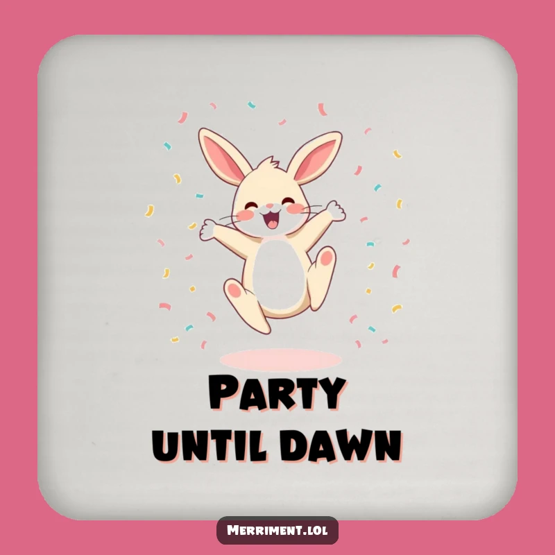 Funny Bunny Cartwheel Coaster: Protect Your Table Funny Gift