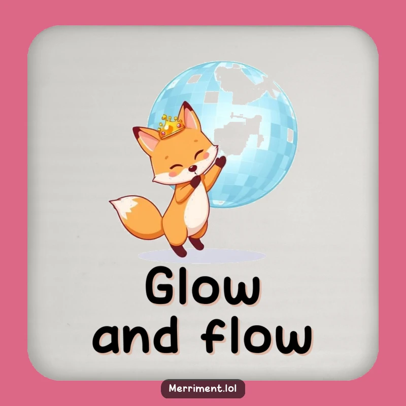 Funny Fox Disco King Coaster: Protect surfaces with sparkling fun!