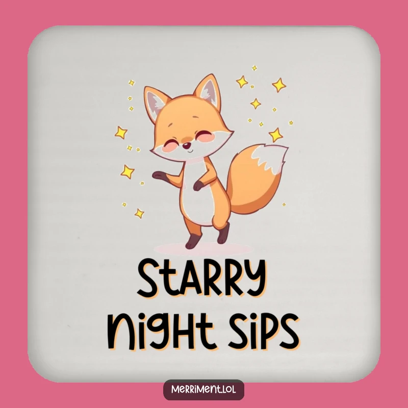 Funny Fox Star Coaster: Protect Your Table Funny Gift