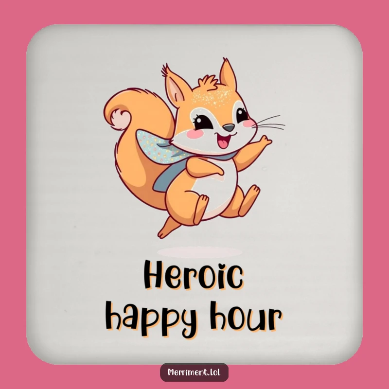 Funny Squirrel Hero Coaster Set - Protect Surfaces with Leaping Fun!