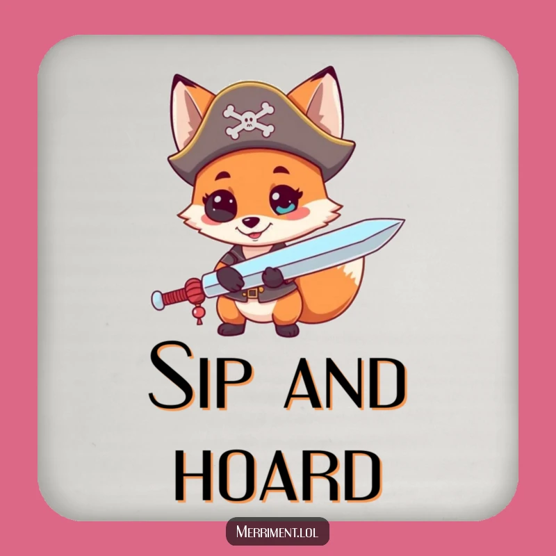 Funny Fox Pirate Coaster: Protect Surfaces with Sweet Style