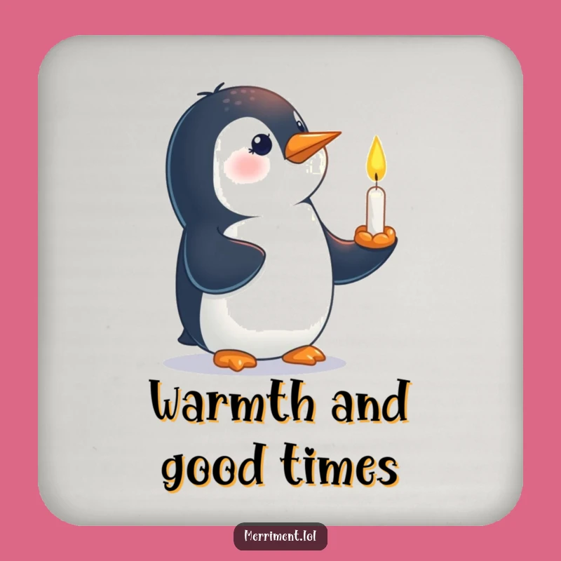 Funny Penguin Candle Coaster Set: Protect Surfaces with Charm