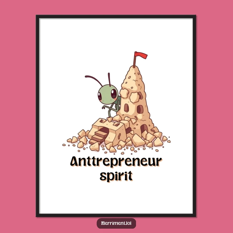 Funny Determined Ant Crumbs Fortress Poster - Inspiring Art for a Motivated Space