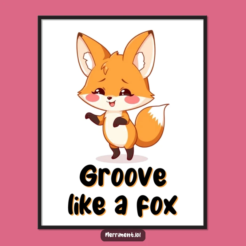 Funny Fox Dance Poster: Groovy Wall Art for Music Lovers