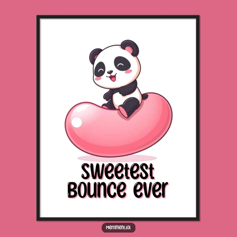Funny Panda Jelly Bean Poster: Whimsical Wall Art!