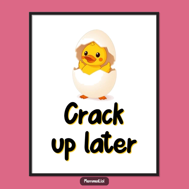 Funny Surprised Egg Rubber Duck Poster - Whimsical Wall Art for a Touch of Humor
