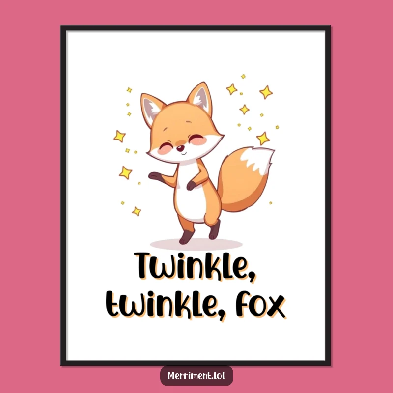 Funny Fox Star Poster: Whimsical Wall Art Funny Gift