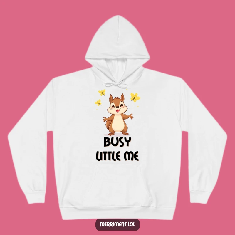 Funny Squirrel Juggling Hoodie: Cozy Up with a Hilarious Firefly-Lit Design