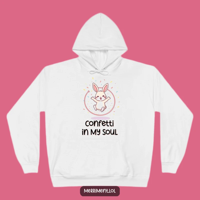 Cozy Funny Rabbit Hoop Hoodie - Warm Cheerful Leaping Gift Apparel