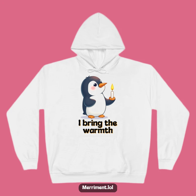Cozy Funny Penguin Candle Hoodie: Warmth for Your Boldest Ideas