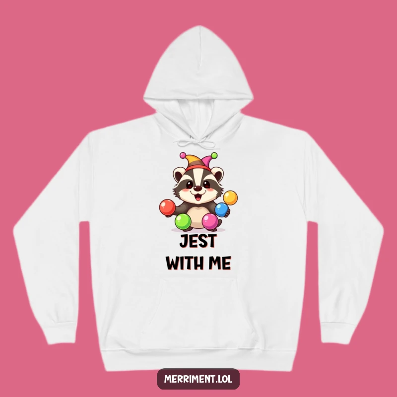 Cozy Funny Badger Jester Hoodie: Warmth and whimsy for your day!