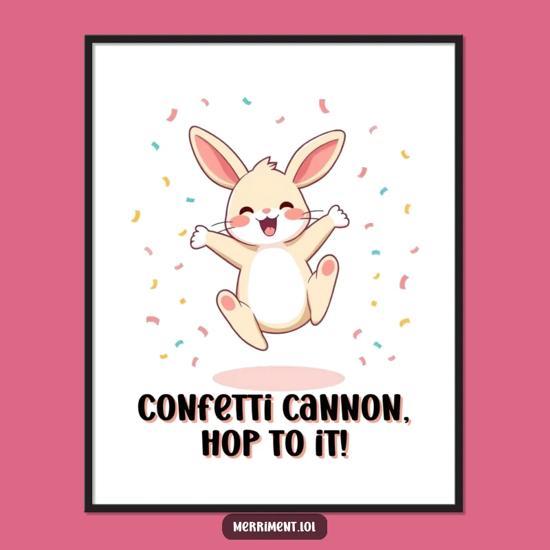 Free Printable Bunny Cartwheel Wall Art - Funny Action Downloadable Decor