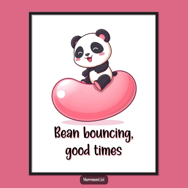 Funny Free Printable Wall Art: Panda Jelly Bean Bounce Downloadable Decor Gift
