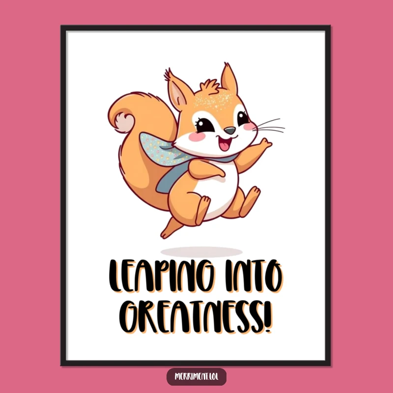 Free Printable Wall Art: Leaping Squirrel Superhero Decor - Downloadable Fun