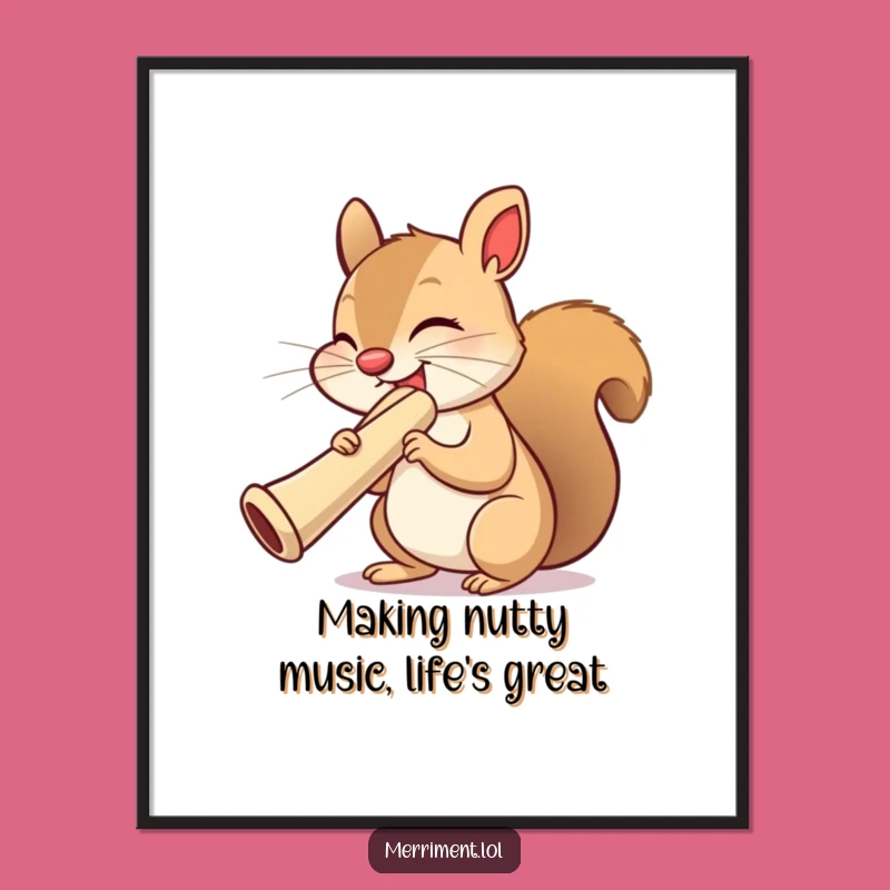 Free Printable Funny Squirrel Kazoo Wall Art - Whimsical Downloadable Decor Gift