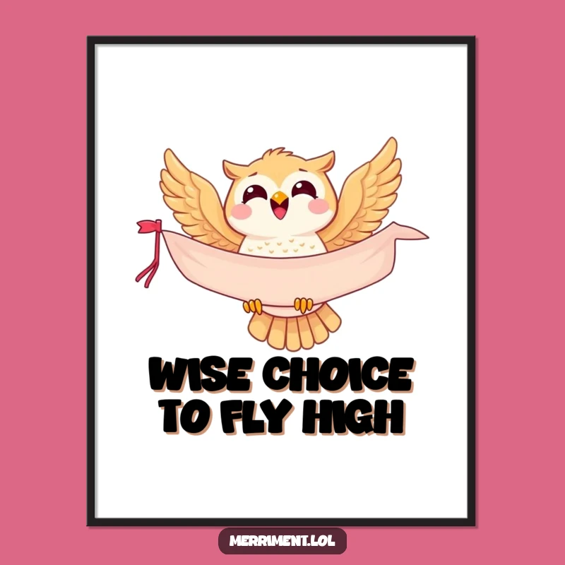Funny Free Printable Wall Art: Joyful Owl Soaring Downloadable Decor