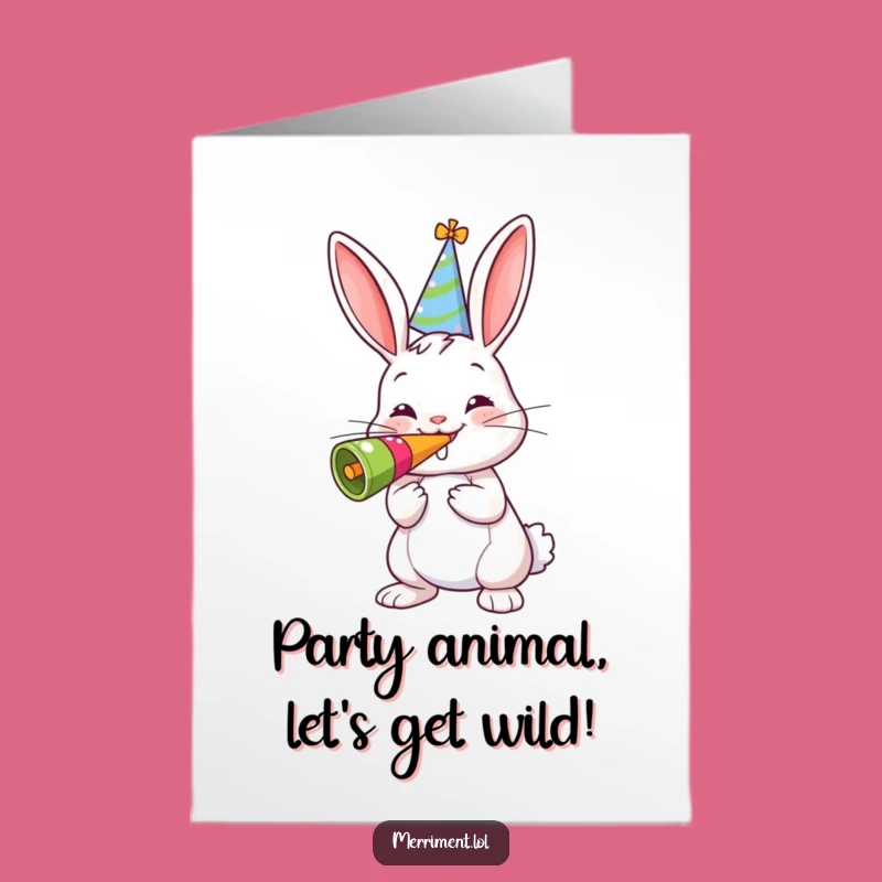 Free Printable Birthday Card: Funny Bunny Noisemaker for a Hilarious Downloadable Gift