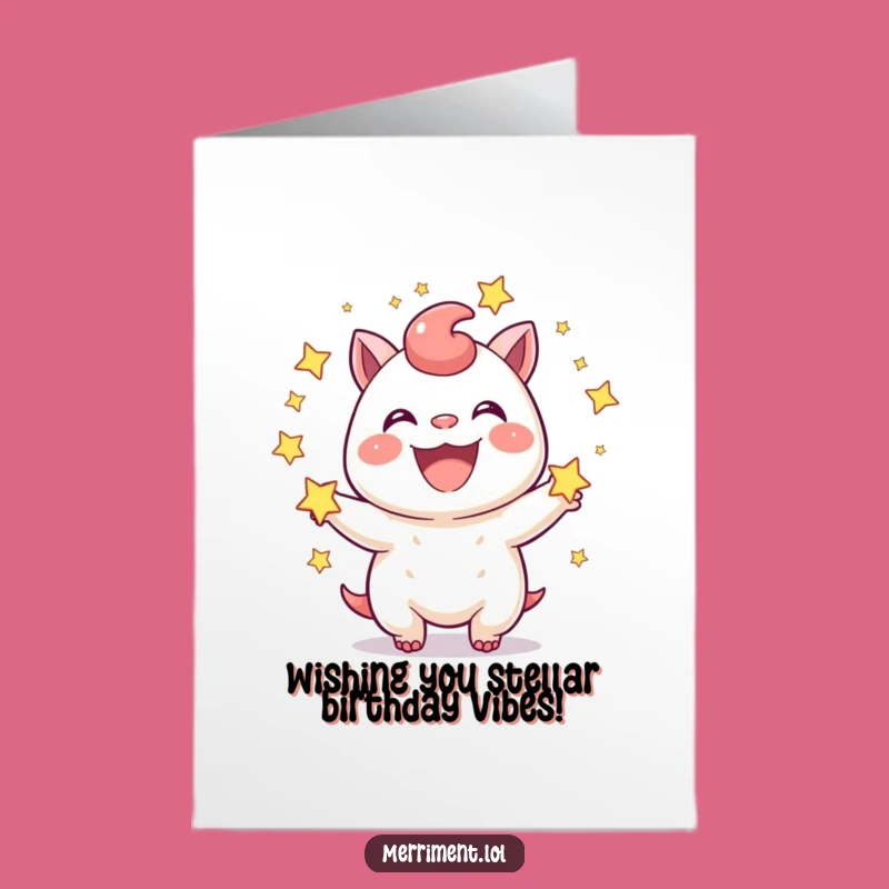 Free Printable Birthday Card: Star Juggler Character Downloadable Gift!