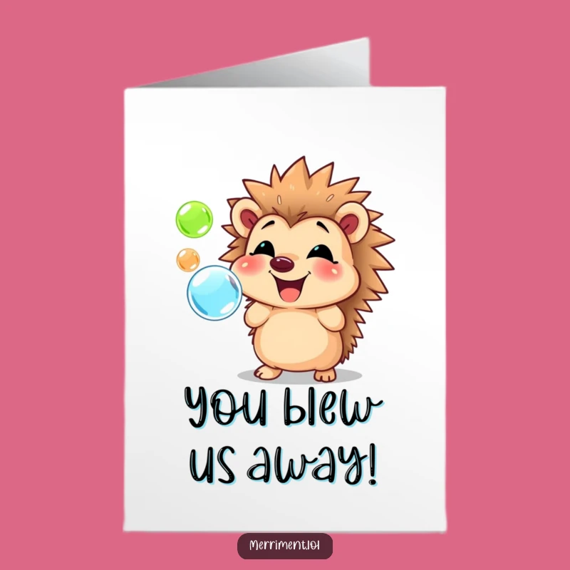 Free Printable Hedgehog Bubbles Card - Whimsical Downloadable Congratulations Gift