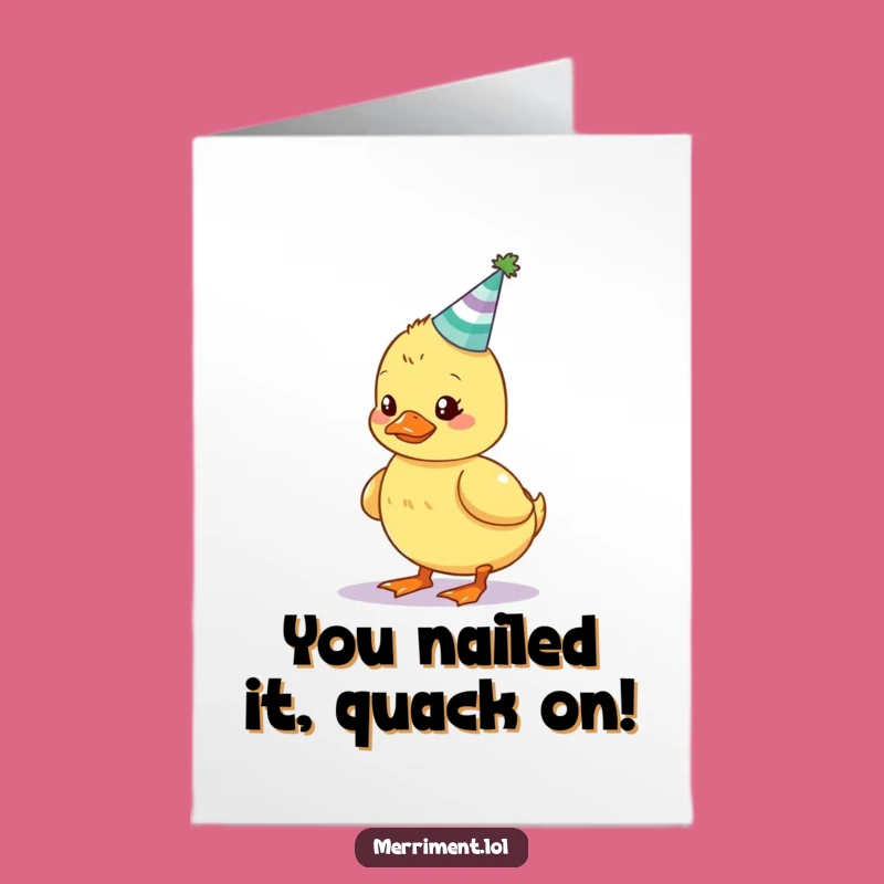 Free Printable Wobbly Duckling Congrats Card - Cute Downloadable Gift for Any Win