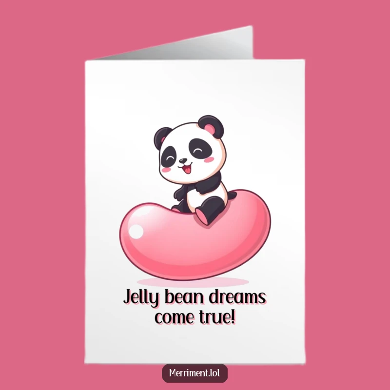 Free Printable Congrats Card: Panda's Jelly Bean Leap Funny Downloadable Gift