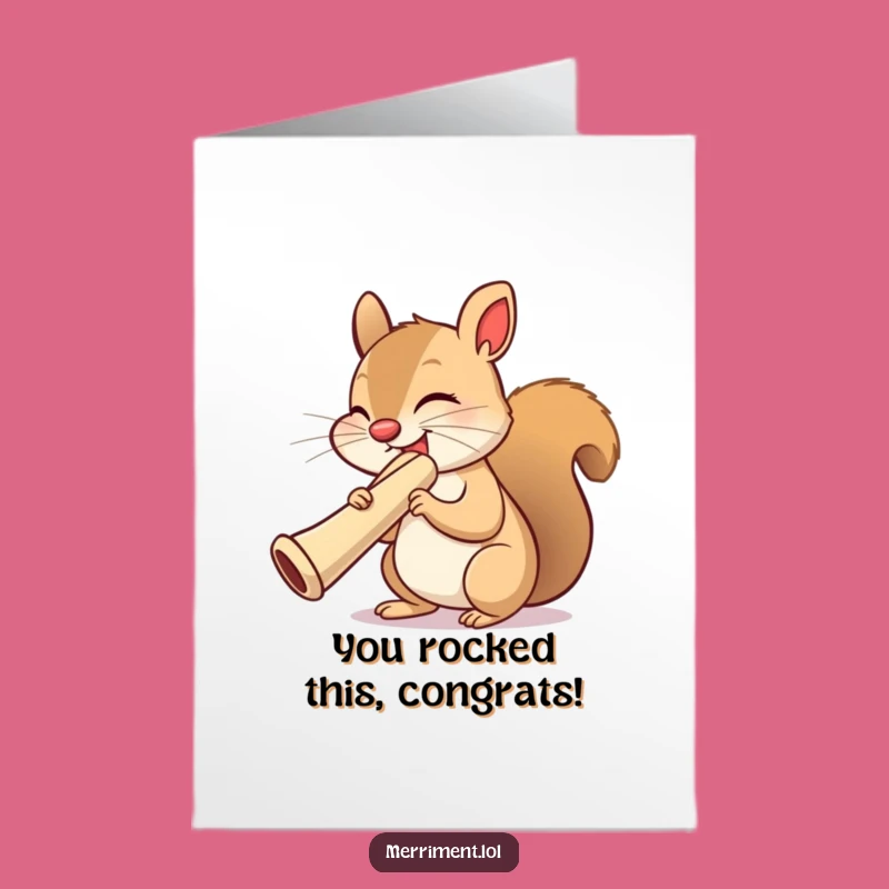 Free Printable Funny Squirrel Kazoo Congrats Card - Joyful Downloadable Gift
