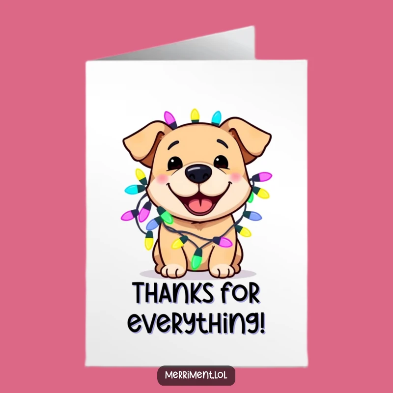 Fairy Light Dog Thank You Card: Free Printable Downloadable for Expressing Thanks