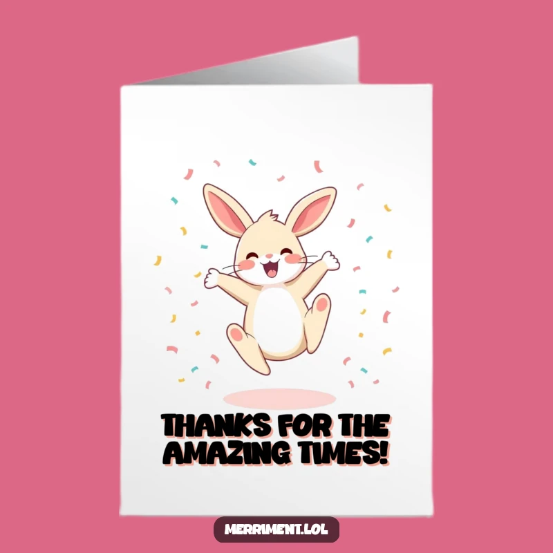 Free Printable Bunny Cartwheel Thank You Card - Funny Action Downloadable Gift