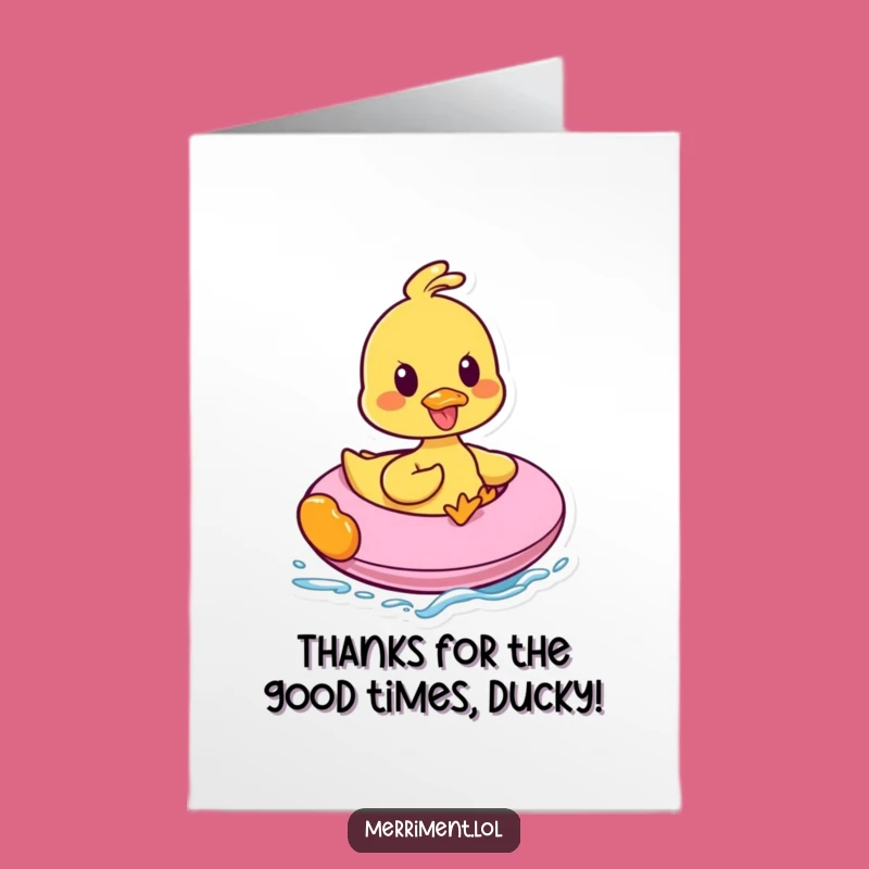 Free Printable Duck Thank You Card: Funny Inflatable Gratitude Downloadable Gift