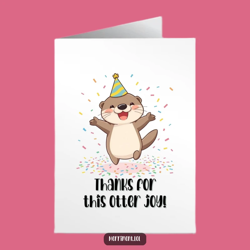 Free Printable Thank You Card: Otter Party - Print at Home Fun