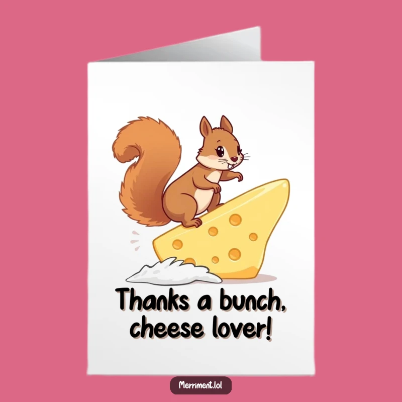 Free Printable Thank You Card: Squirrel Cheese Surf - Express Gratitude Hilariously!