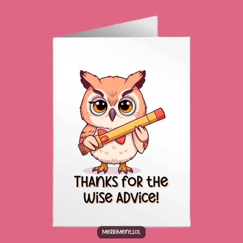 Free Printable Thank You Owl Card: Funny Kazoo Player for Gratitude