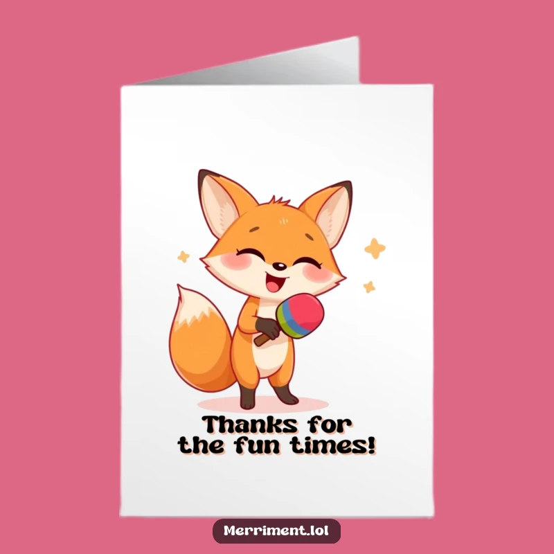 Free Printable Thank You Fox Card: Hilarious Dancing Animal for Gratitude