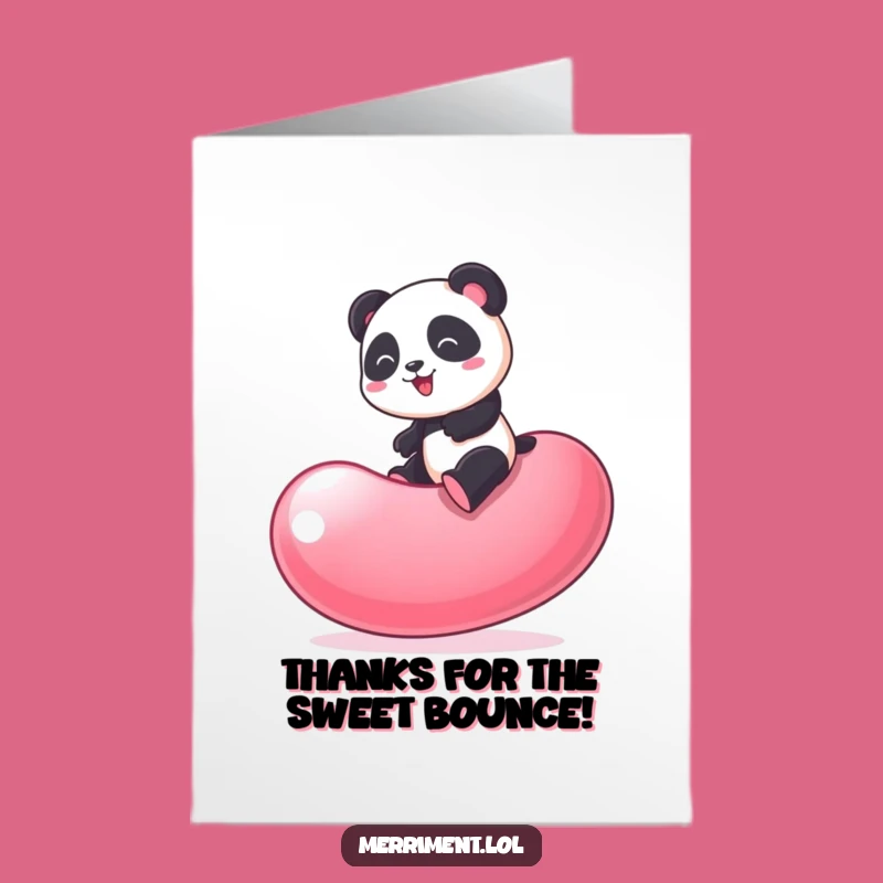Free Printable Thank You Card: Panda's Jelly Bean Ride Funny Downloadable Gift