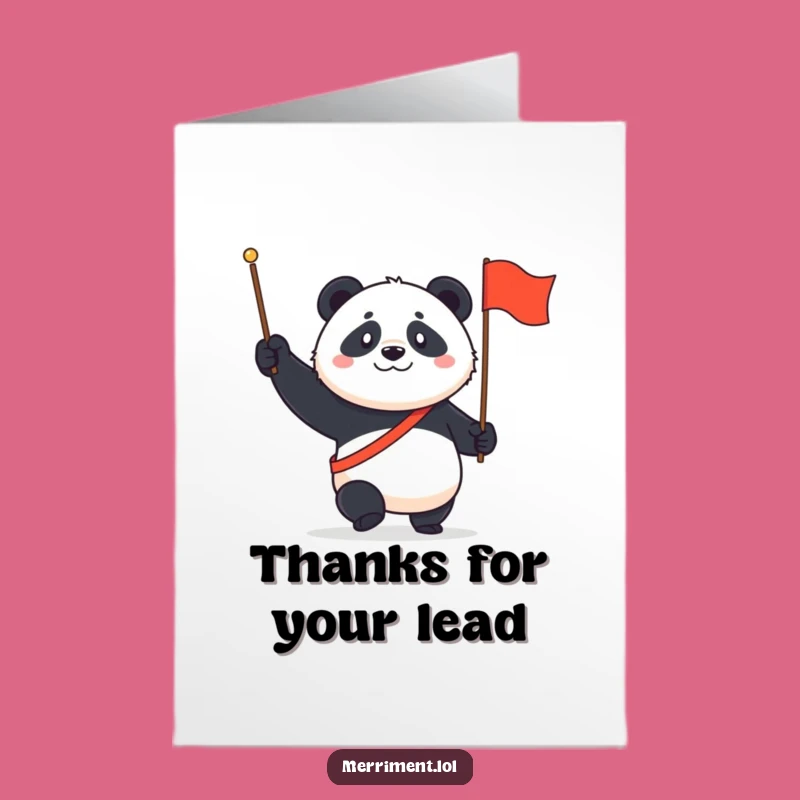 Free Printable Panda Thank You Card: Marching Panda Gratitude Funny Downloadable