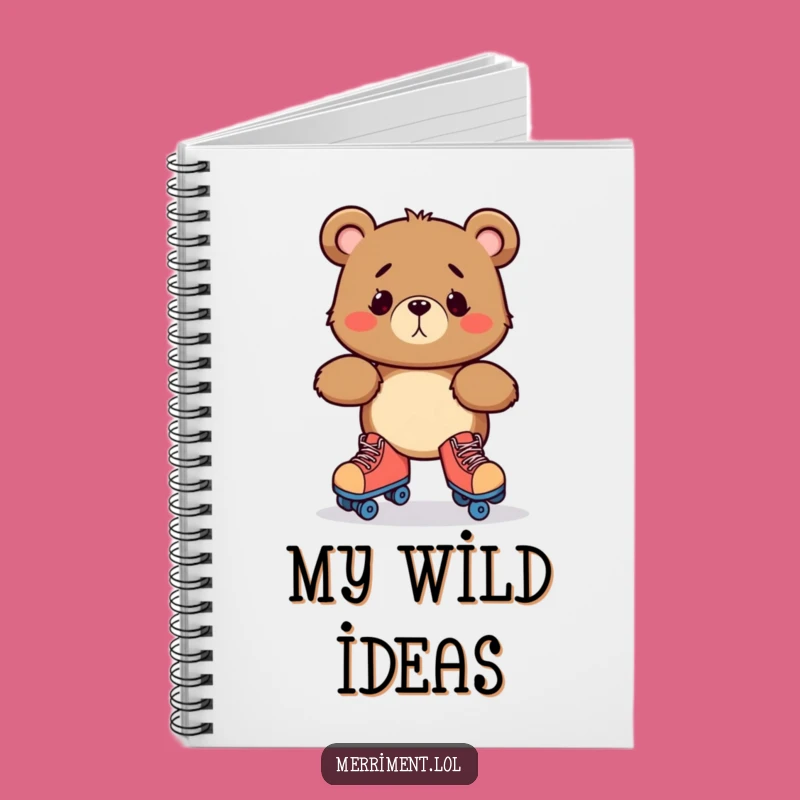 Funny Bewildered Bear Roller Skate Notebook: Hilarious Wobble Journal Gift