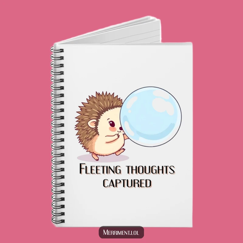 Funny Hedgehog Bubble Chase Notebook Gift - Playful Prickle's Idea Pursuit