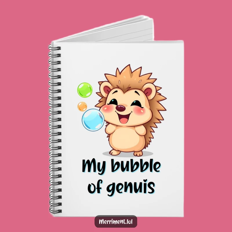 Funny Hedgehog Bubble Notebook: Journal Your Joyful Thoughts & Ideas