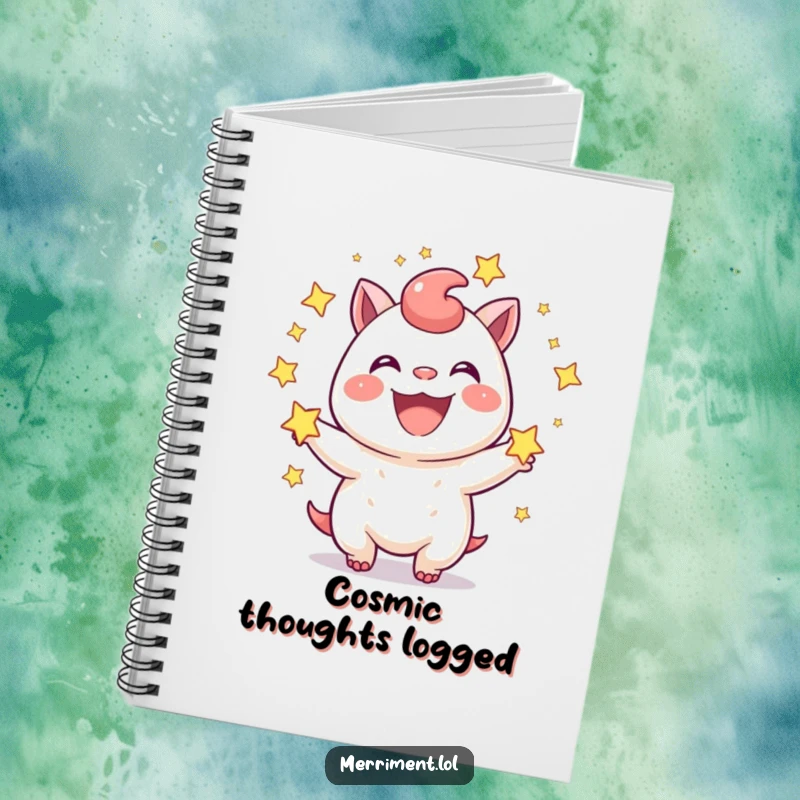 Funny Notebook: A joyful creature juggles sparkling stars with a wide grin. Ideal for notes and a funny gift.