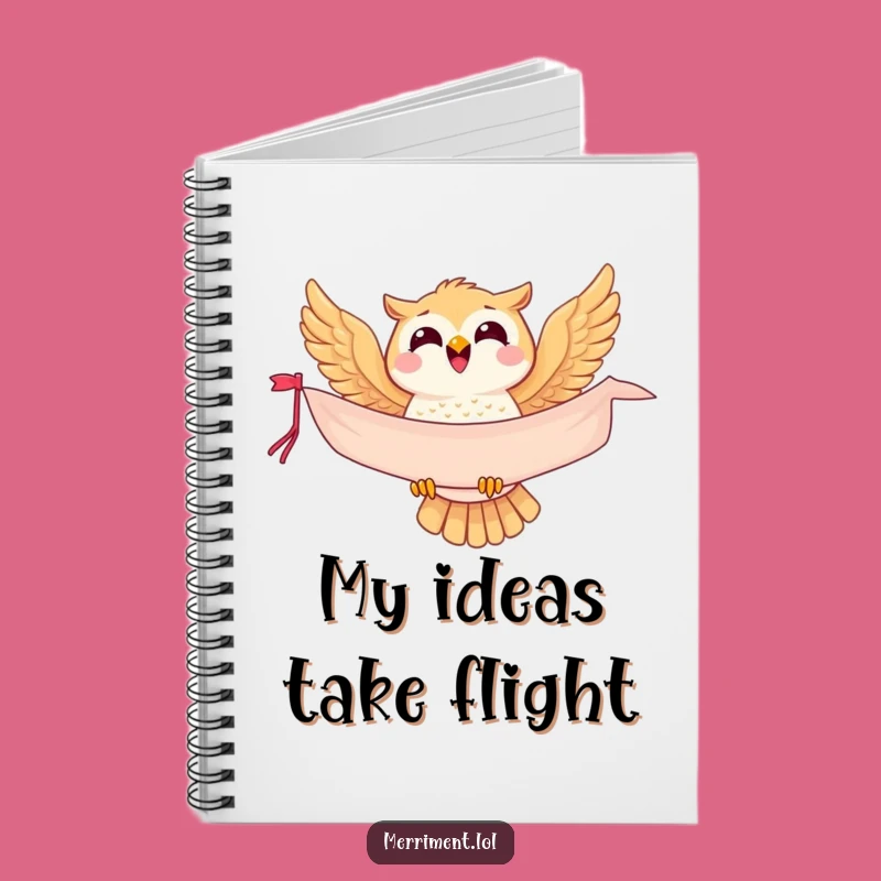 Funny Owl Notebook - Jot Down Ideas with This Joyful Soaring Friend!