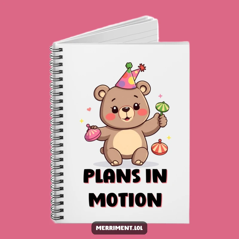 Funny Happy Bear Juggling Notebook - Hilarious Party Journal