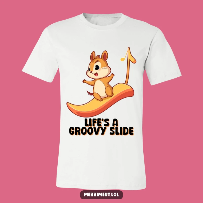 Funny Chipmunk Music Slide T-Shirt: Wear Your Joyful Rhythm!