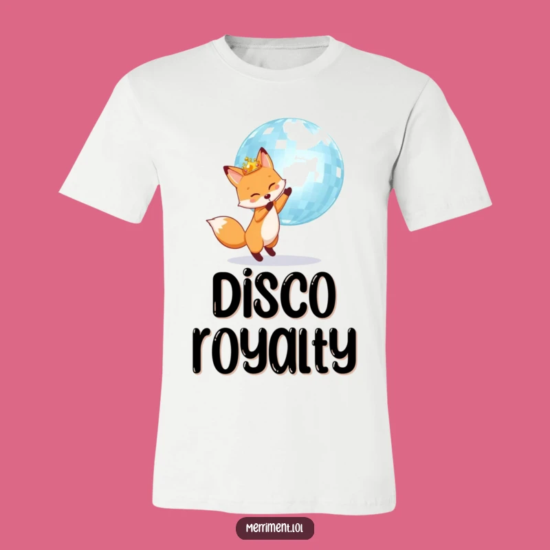 Funny Fox Disco King T-Shirt: Dazzle with hilarious style!