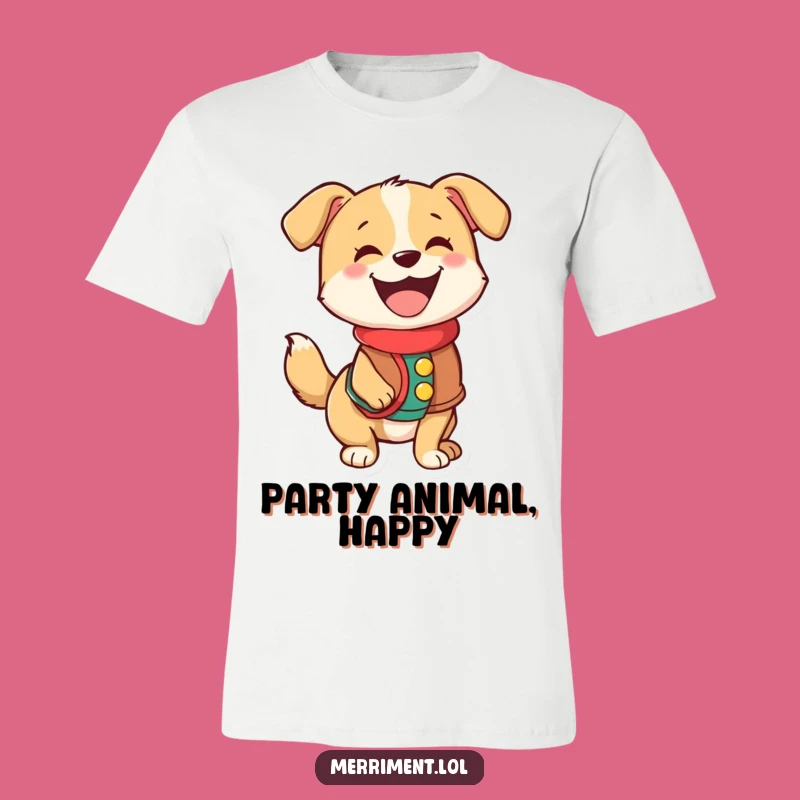 Funny Dog Vest T-Shirt: Happy Wagging Tail, Festive Celebration Shirt, Gift Idea