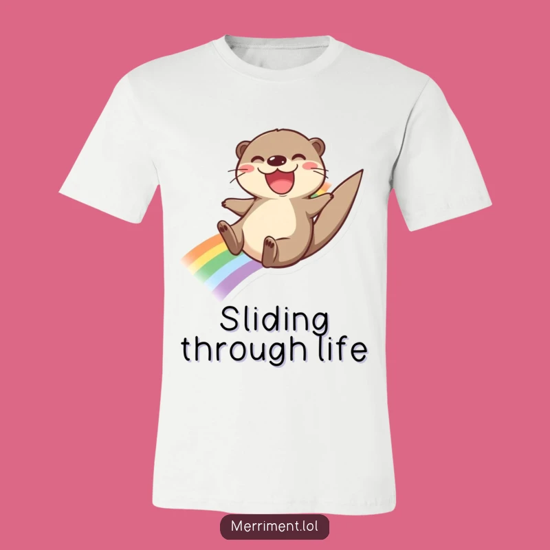 Funny Otter Rainbow T-Shirt: Colorful Funnies Funny Gift
