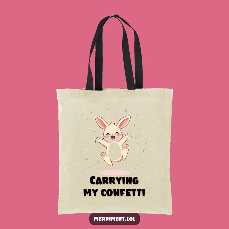 Funny Bunny Cartwheel Tote Bag: Carry Your Cheer Funny Gift