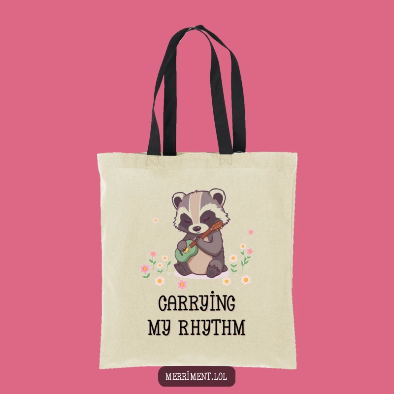 Funny Badger Bloom Tote Bag: Carry Nature's Magic & Humor