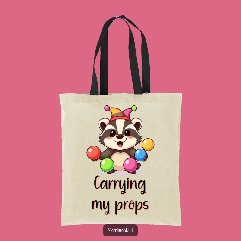 Funny Badger Jester Tote Bag: Carry your essentials with playful flair!