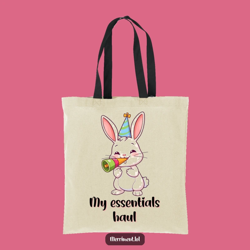 Funny Bunny Party Tote Bag - Carry Your Fun with a Noisemaker!