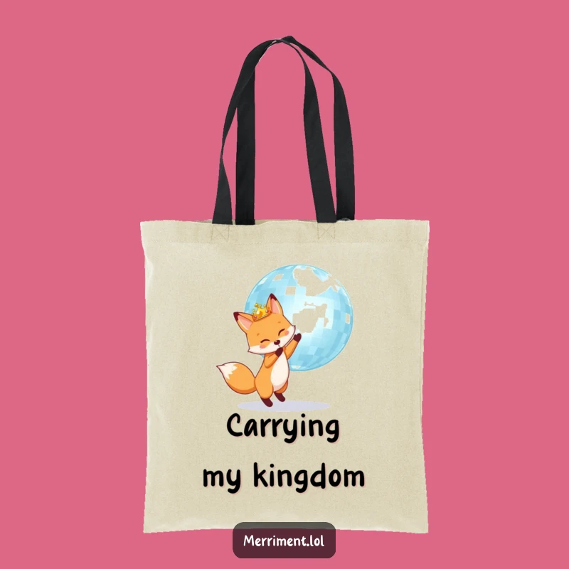 Funny Fox Disco King Tote Bag: Carry your style with sparkle!